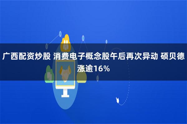 广西配资炒股 消费电子概念股午后再次异动 硕贝德涨逾16%