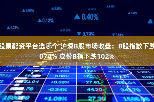 股票配资平台选哪个 沪深B股市场收盘：B股指数下跌074% 成份B指下跌102%